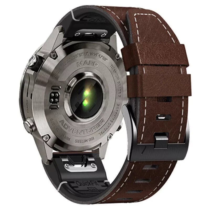 TPU+LeatherBand For Garmin Fenix 8 7X 6X Pro