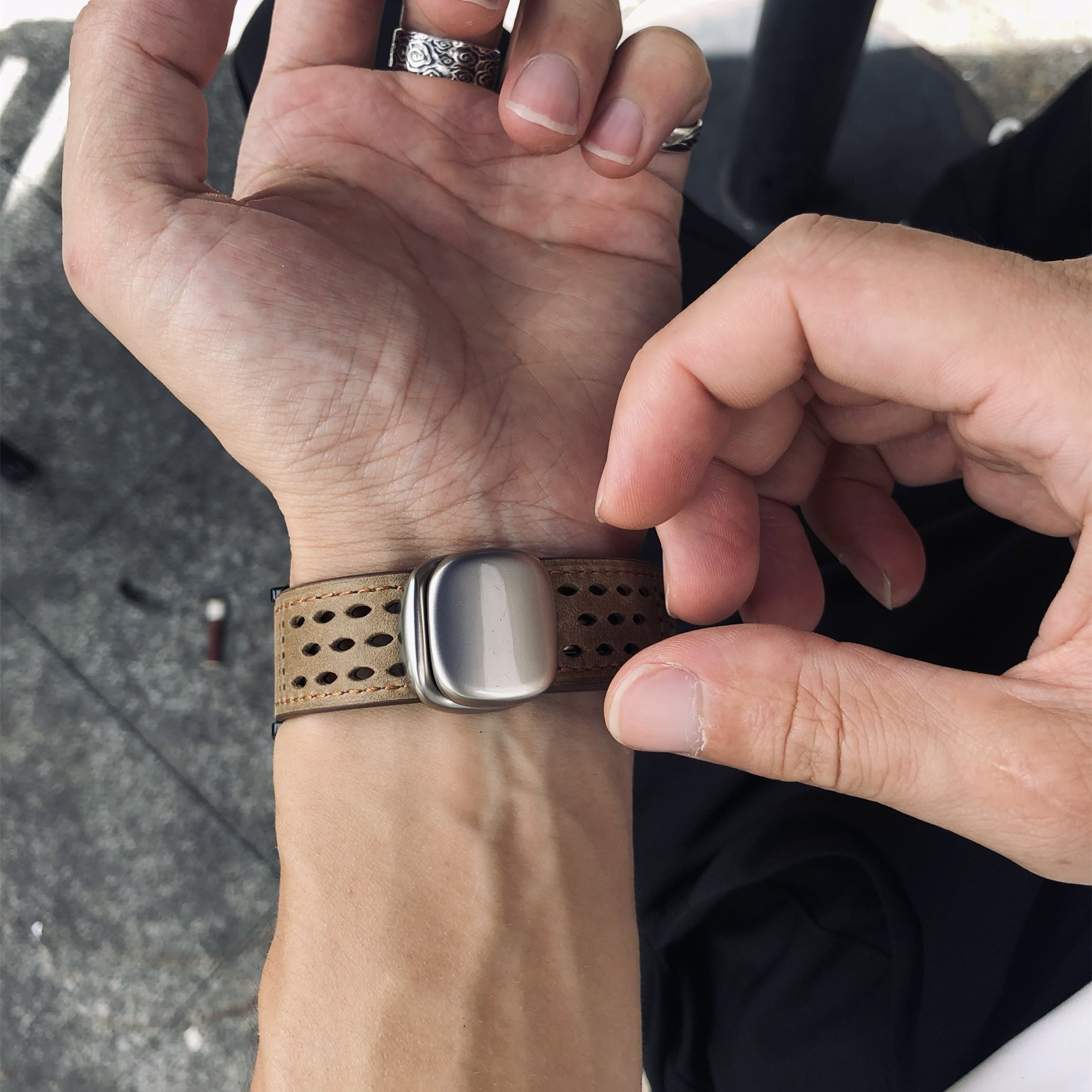 Breathable Leather Strap For Garmin