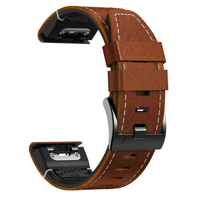 TPU+LeatherBand For Garmin Fenix 8 7X 6X Pro