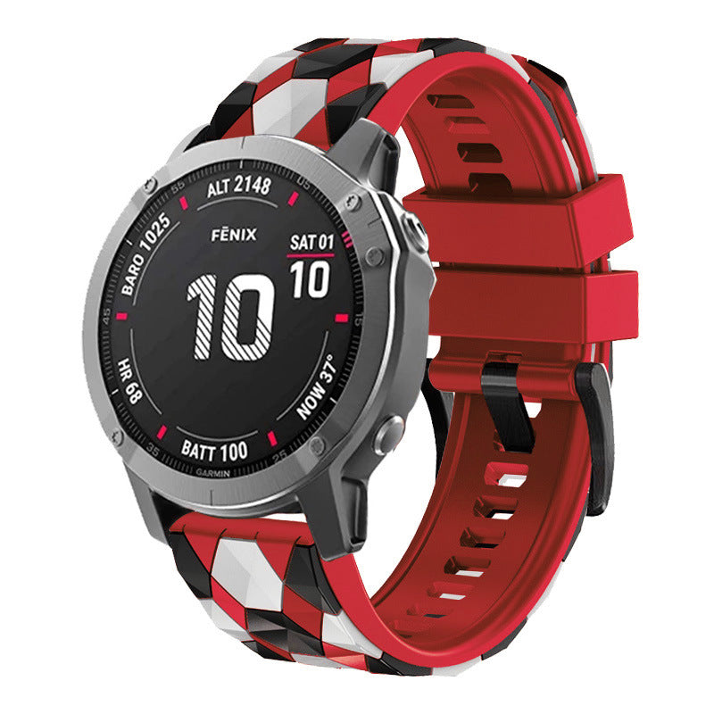Football Pattern Sports Strap for Garmin Fenix 8 7 7X 6 6X 5X