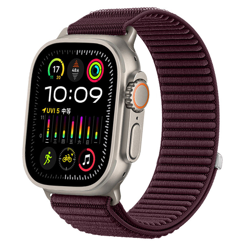 Mountain Pattern Nylon Loop Strap For Apple Watch
