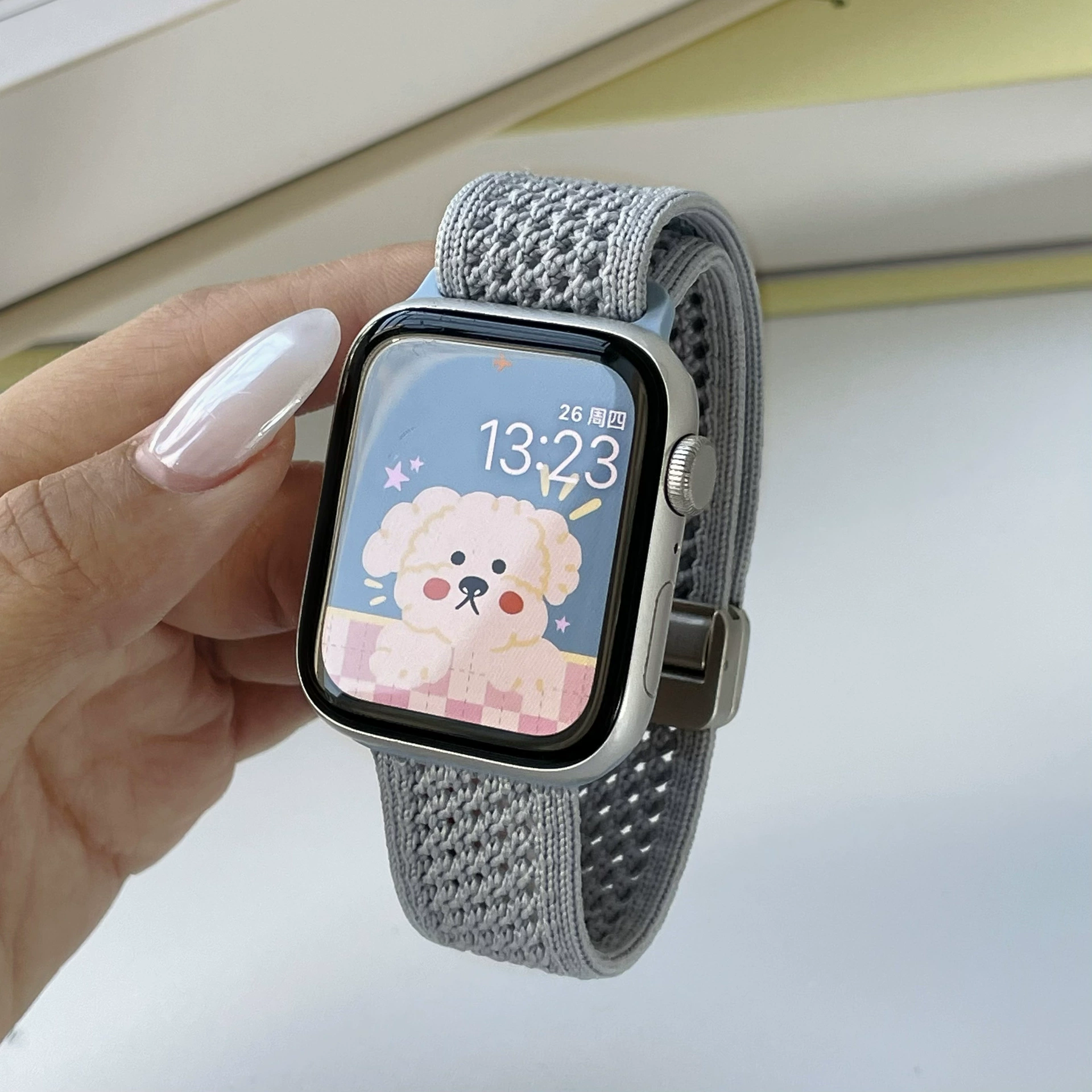 Braided Mesh Nylon Loop with Magnetic Clasp For Apple Watch