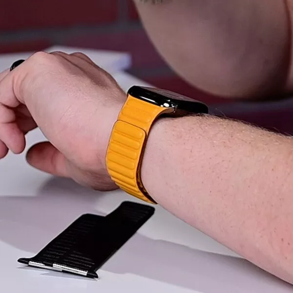 Magnetic Leather Link Band For Apple Watch