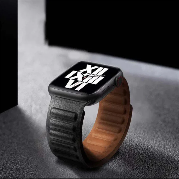Magnetic Leather Link Band For Apple Watch