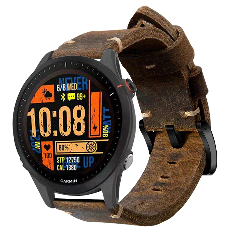 Vintage Leather Strap For Garmin Forerunner245/255s/Venu/Venu2