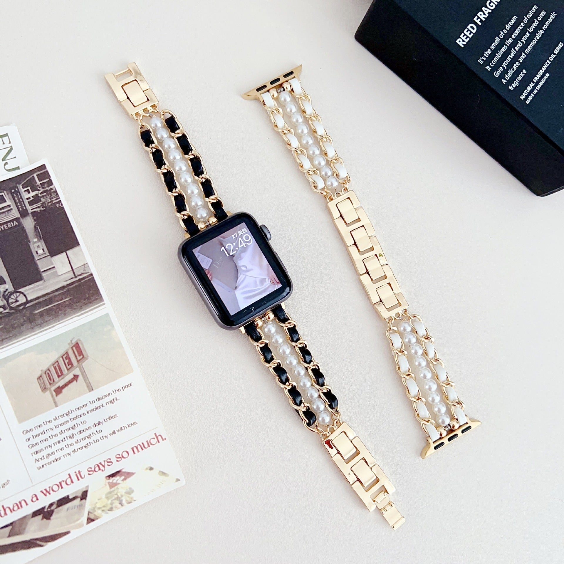 Pearl Metal Link Bracelet for Apple Watch
