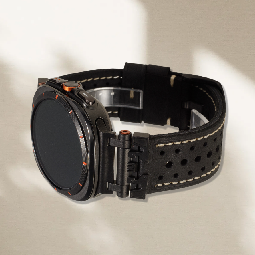 Armor Metal Leather Strap for Samsung Watch Ultra 47mm