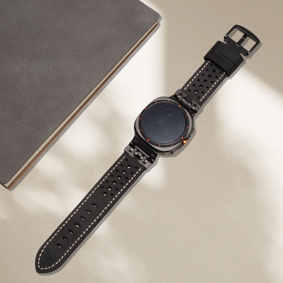 Armor Metal Leather Strap for Samsung Watch Ultra 47mm