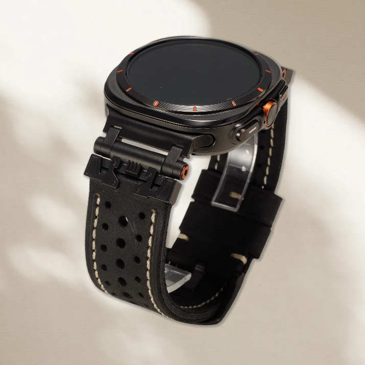 Armor Metal Leather Strap for Samsung Watch Ultra 47mm