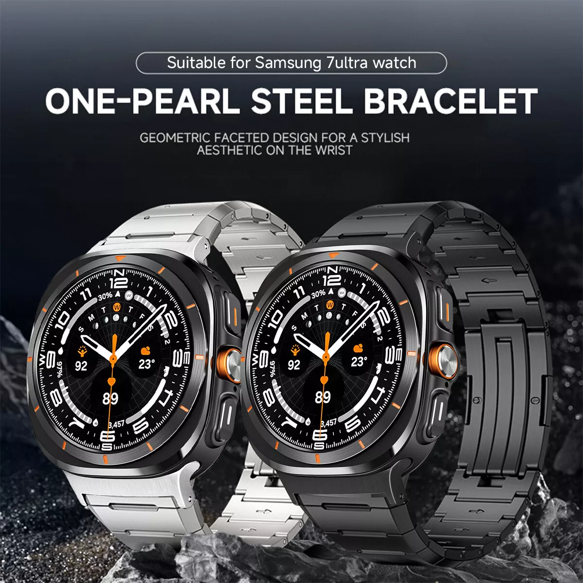 Geometric steel band for Samsung watch band