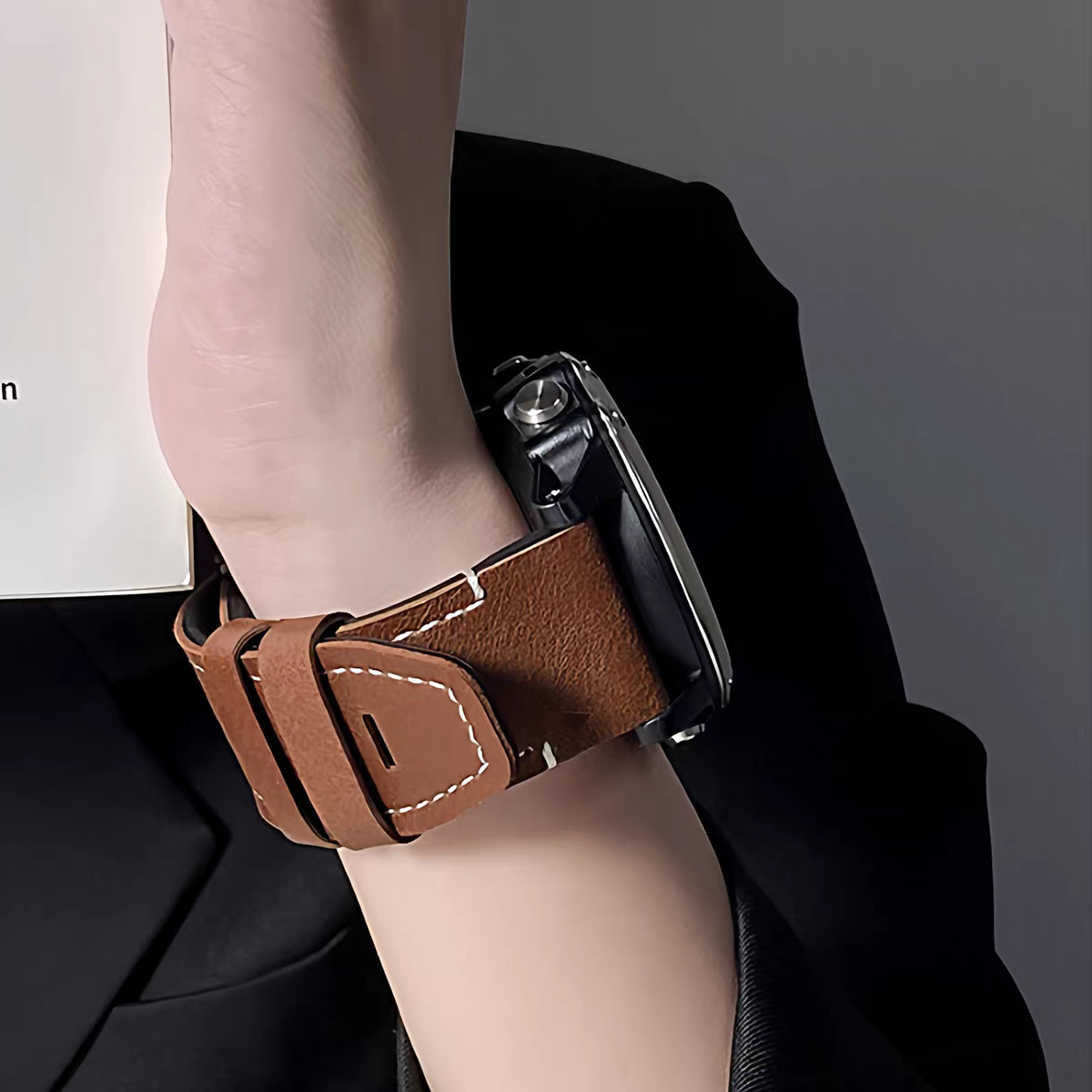 TPU+LeatherBand For Garmin Fenix 8 7X 6X Pro