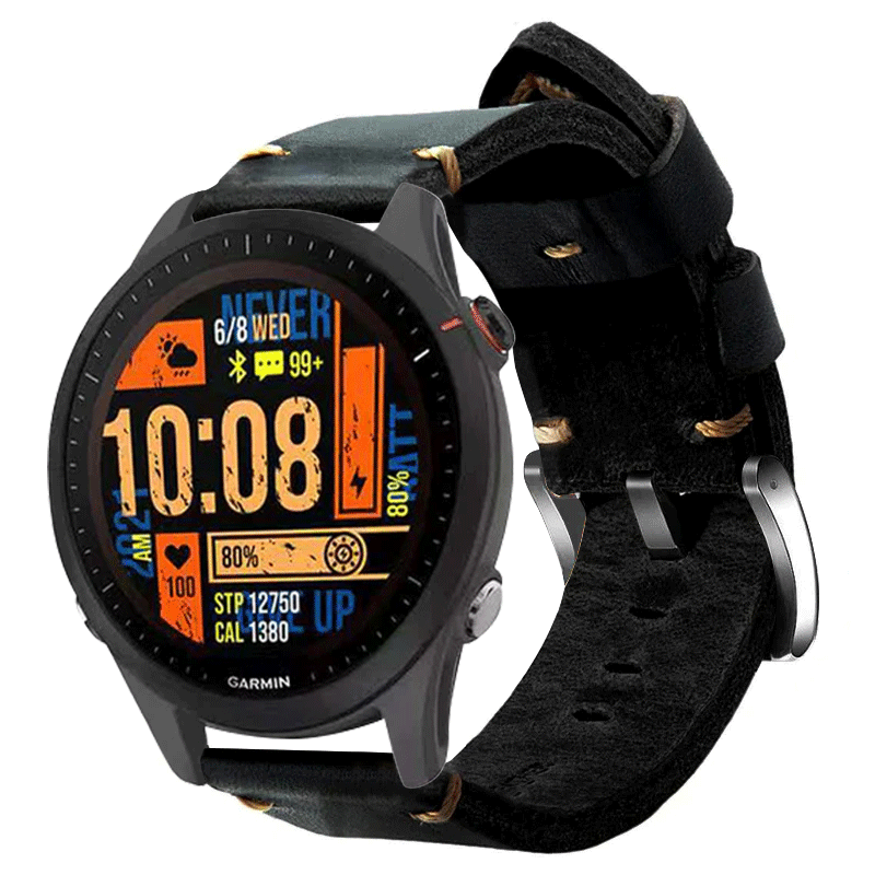 Vintage Leather Strap For Garmin Forerunner245/255s/Venu/Venu2