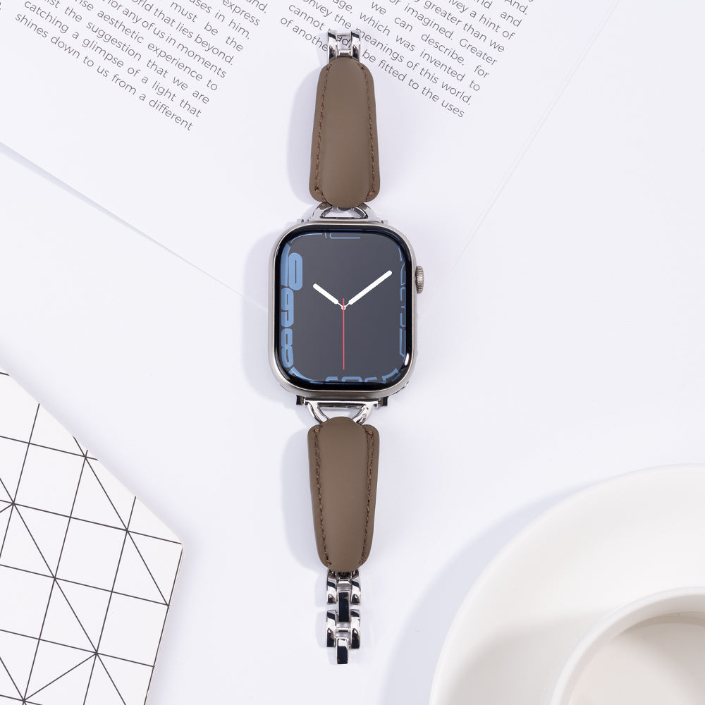 Leather Ring Buckle Band For Apple Watch