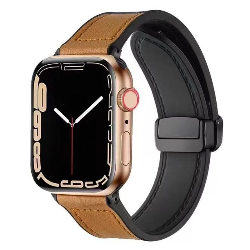 Silicone Magnetic Leather Strap For Apple Watch