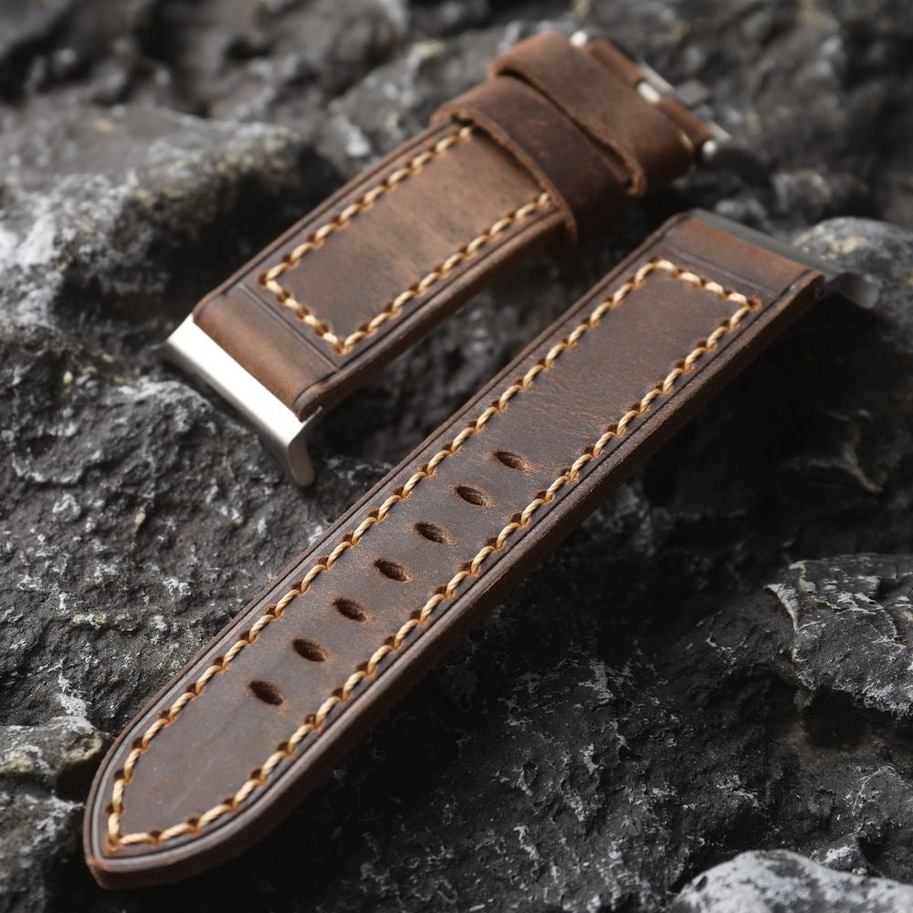 Handcrafted rugged style Samsung Watch Strap - Antique Brown