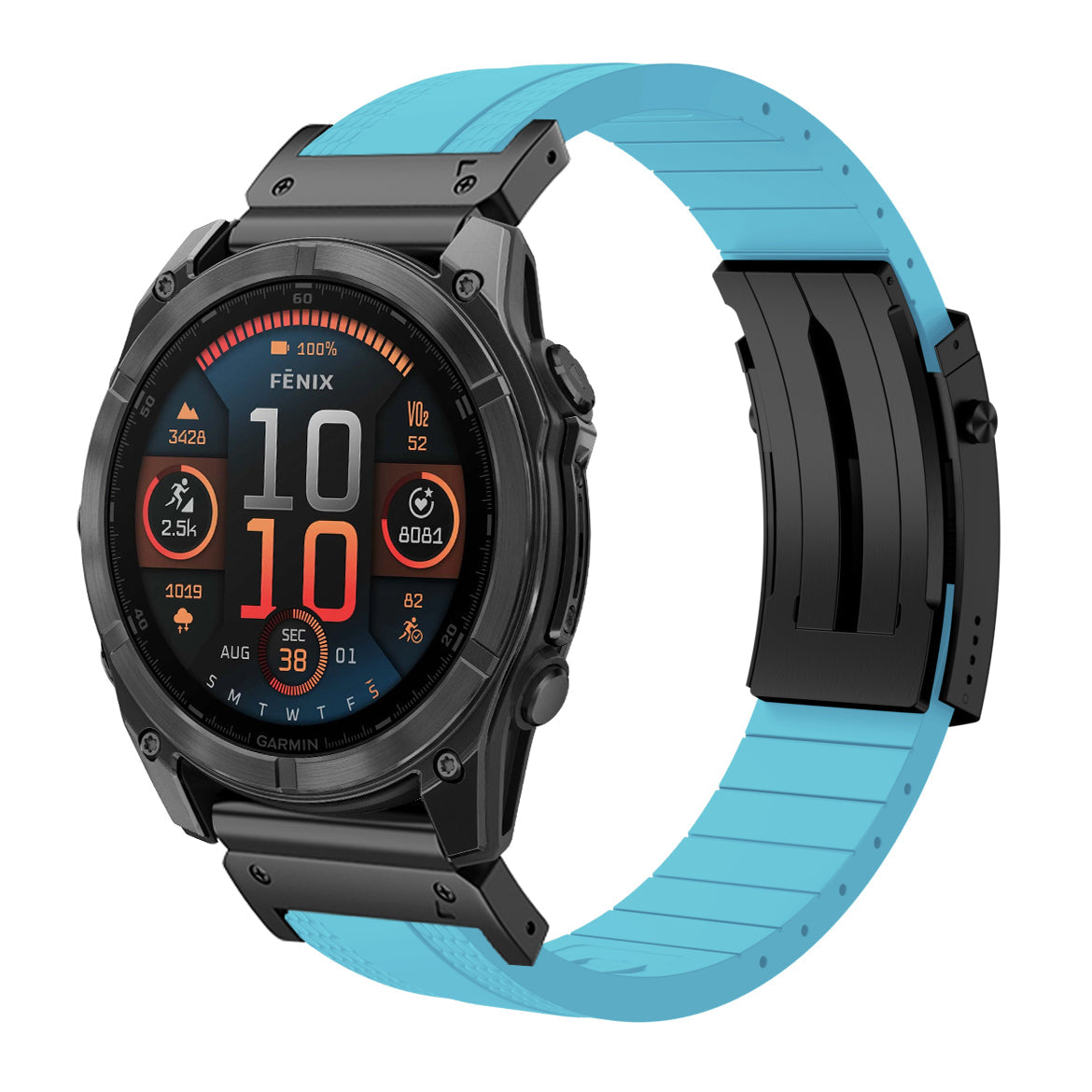 Fluororubber Luxe Band  for Garmin Fenix 8 5X 6 Pro 6X 7 7X-
