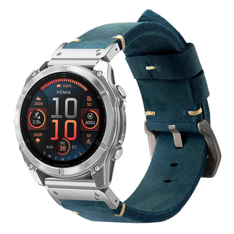 Vintage Leather Strap For Garmin Fenix 8 7X 6X Pro / 20mm/22mm/26mm