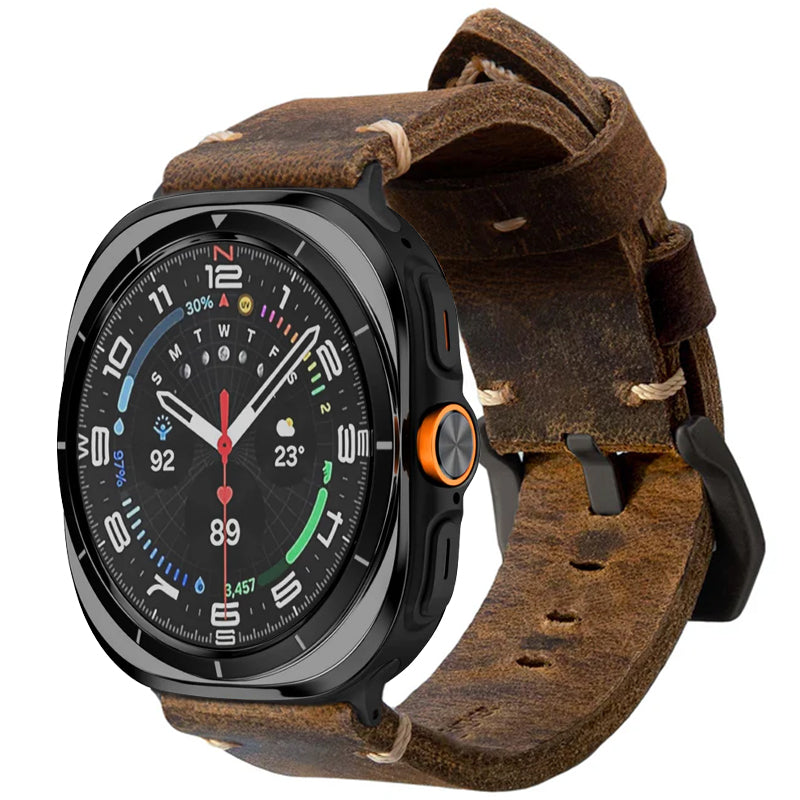 Vintage Leather Band For Samsung Galaxy Watch 8 Classic/Samsung Watch Ultra/ 8 /7/6 /5 Pro/5/4