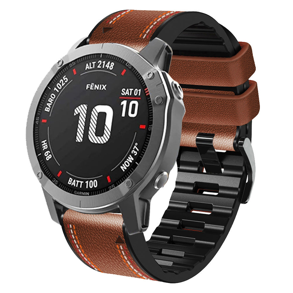 Grained Leather Strap for Garmin Watch