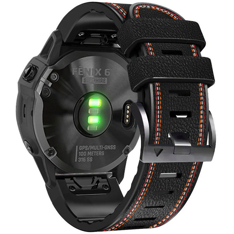 Grained Leather Strap for Garmin Watch