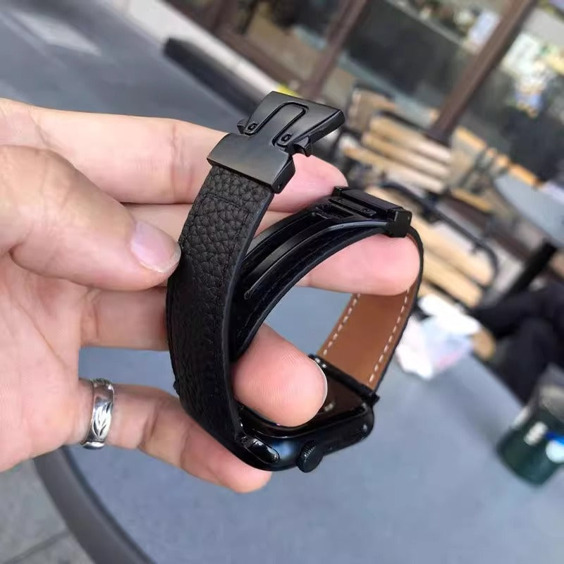 Magnetic Buckle Leather Band for Apple Watch