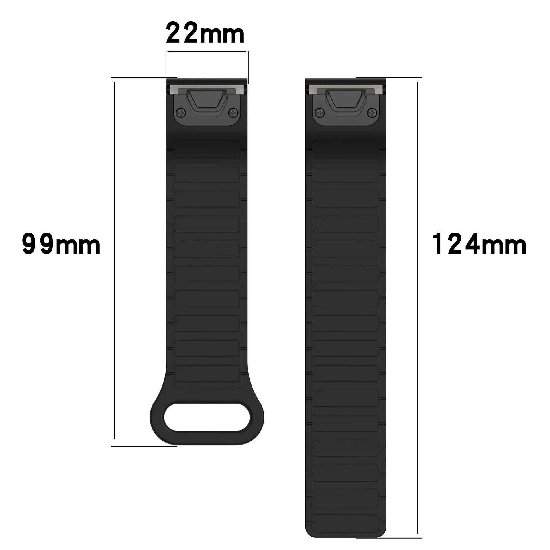 Silicone Magnetic Loop Band For Garmin Fenix 8 5X 6 Pro 6X 7 7X
