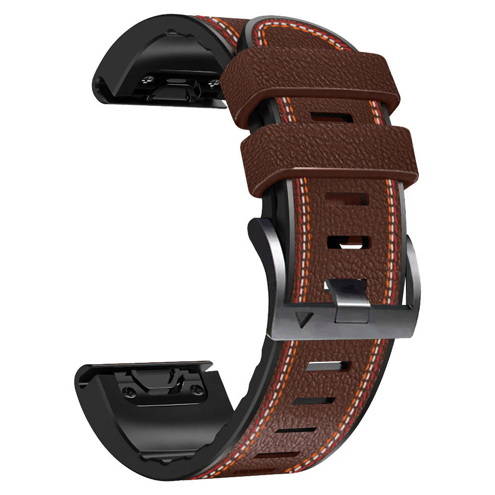 Grained Leather Strap for Garmin Watch