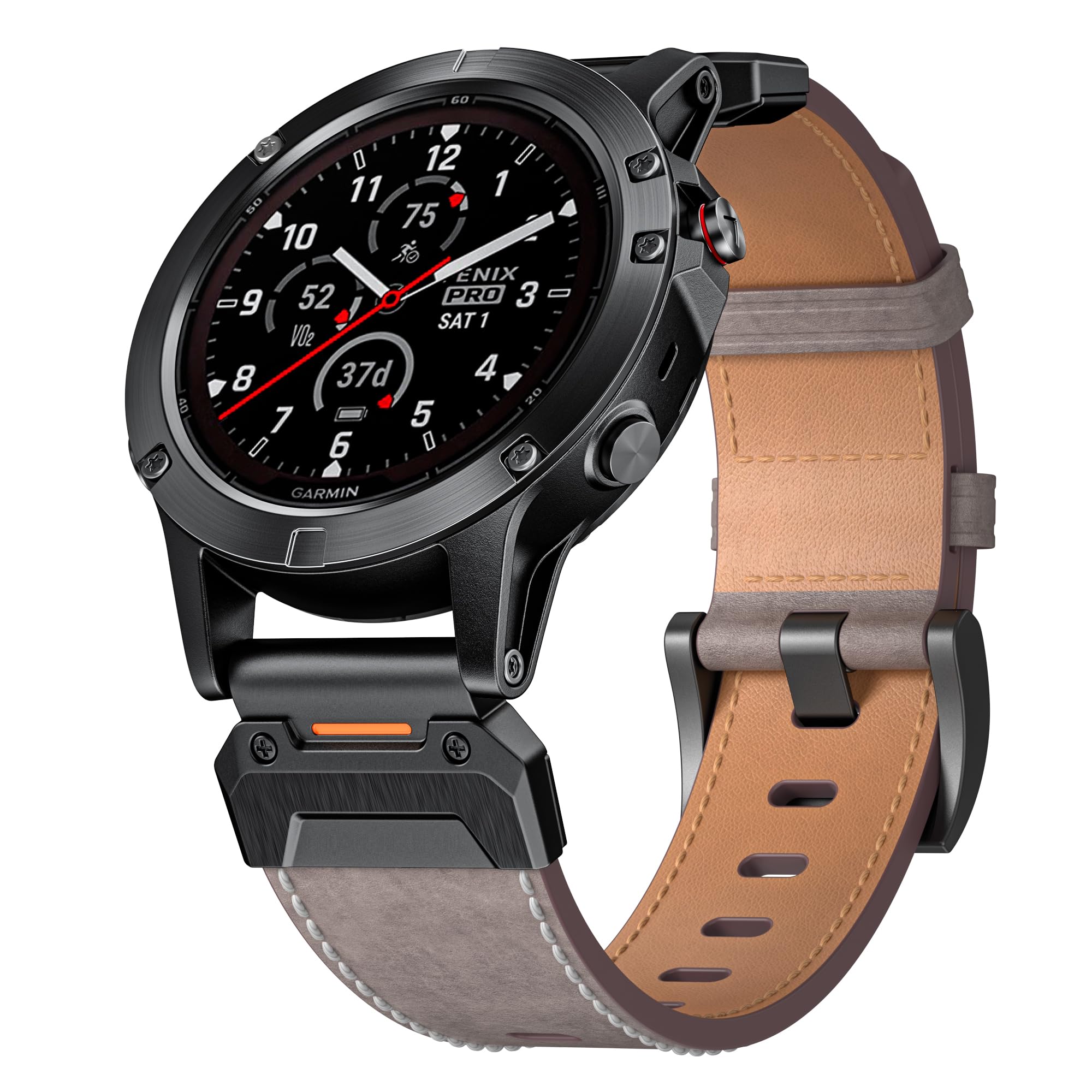 Genuine Leather Strap - For Garmin Fenix 8 7x 6x 5x Pro