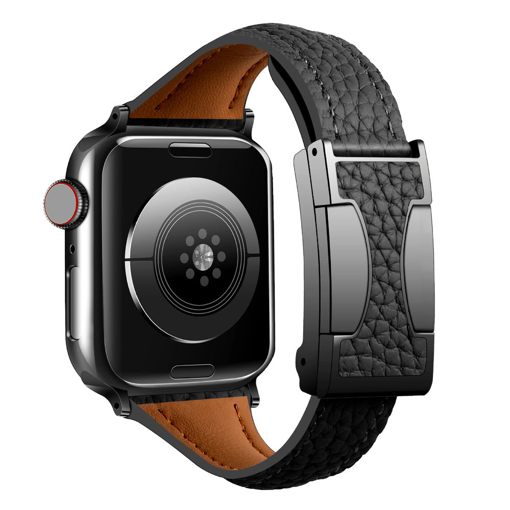 Textured Leather Strap For Apple Watch