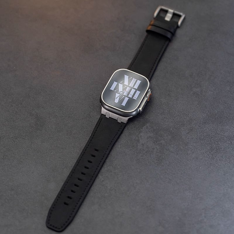 Crazy Horse Leather Strap + Metal Adapter for Apple Watch