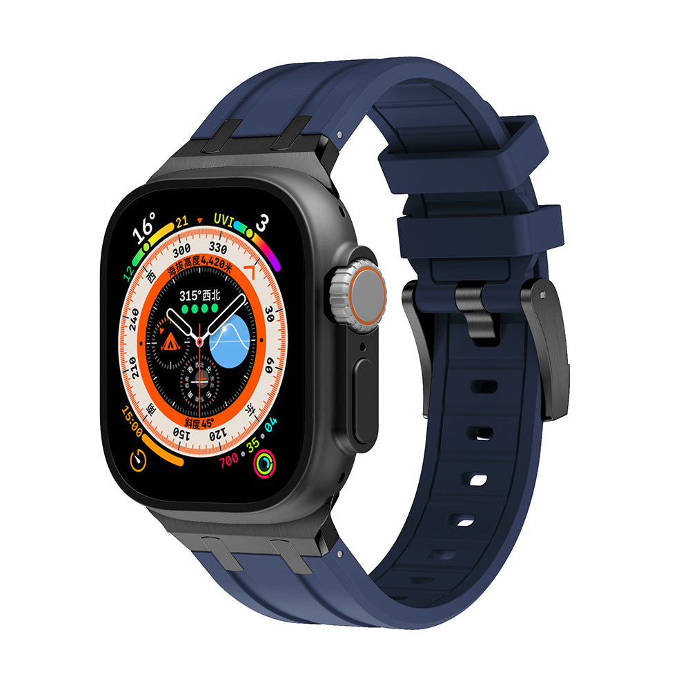 Metal Head Silicone Band For Apple Watch