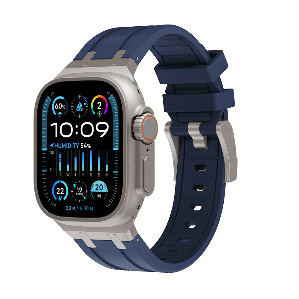 Metal Head Silicone Band For Apple Watch