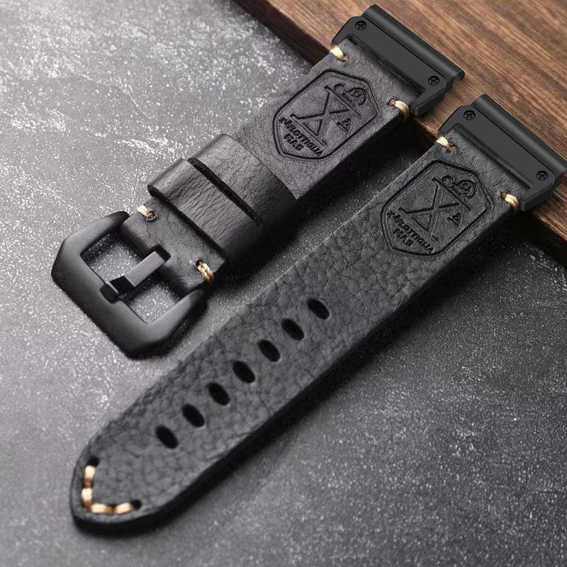 Vintage Leather Strap For Garmin Fenix 8 7X 6X Pro / 20mm/22mm/26mm