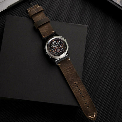 Vintage Leather Strap For Garmin Fenix 8 7X 6X Pro / 20mm/22mm/26mm