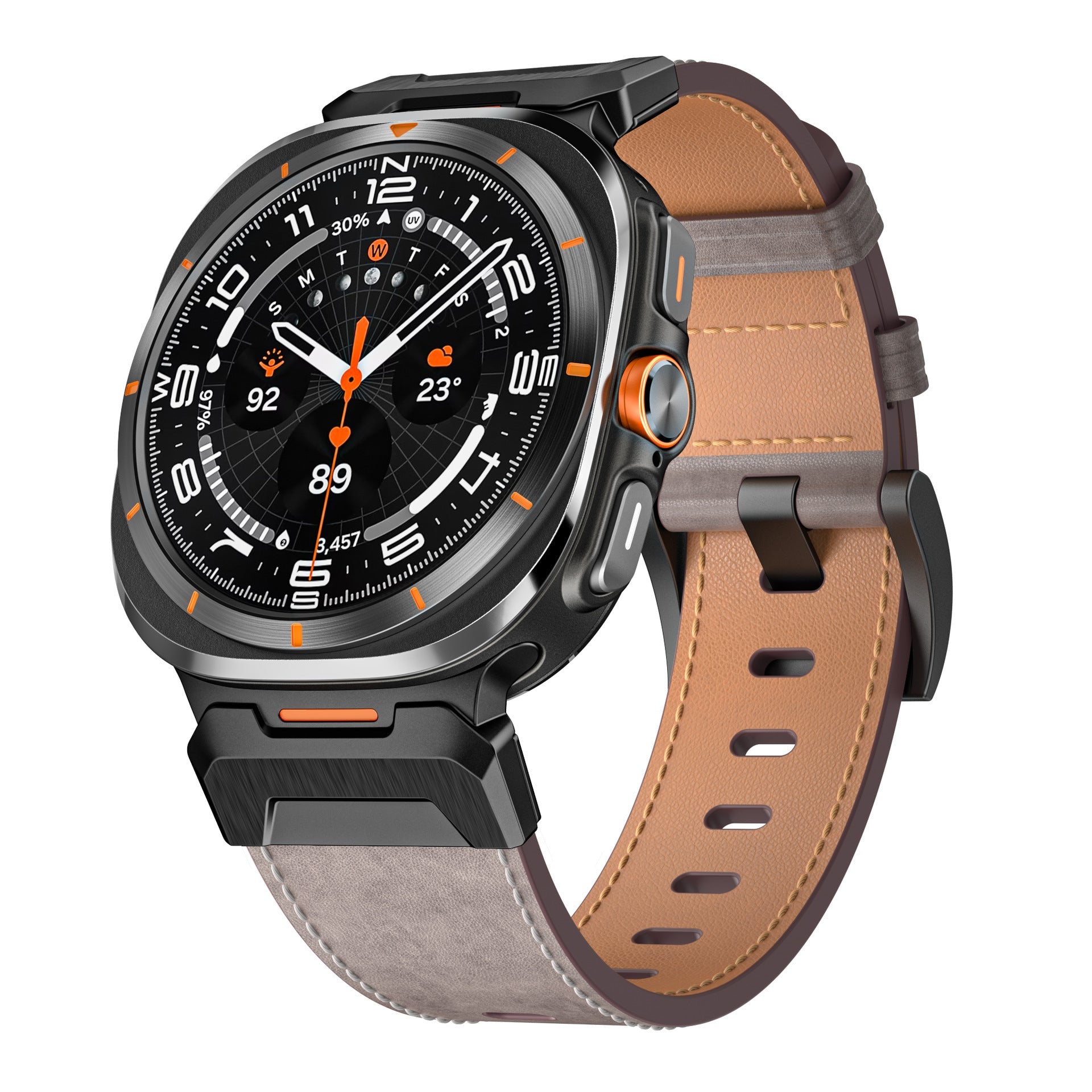 Tactical Leather Band For Samsung Galaxy Watch 7 Ultra