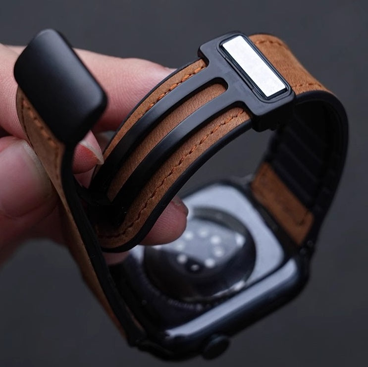Silicone Magnetic Leather Strap For Apple Watch
