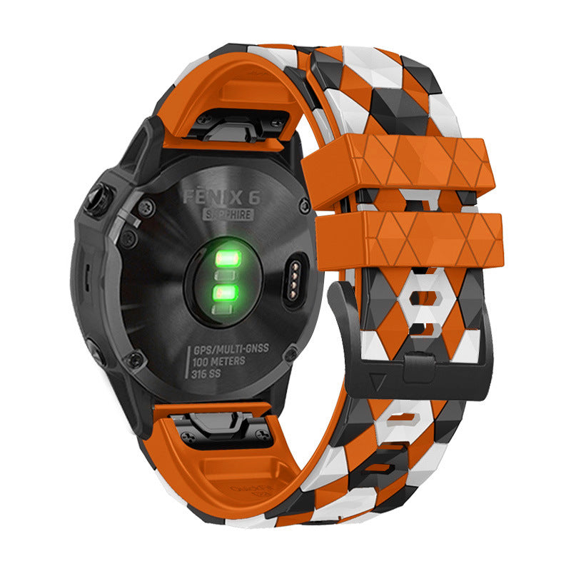 Football Pattern Sports Strap for Garmin Fenix 8 7 7X 6 6X 5X