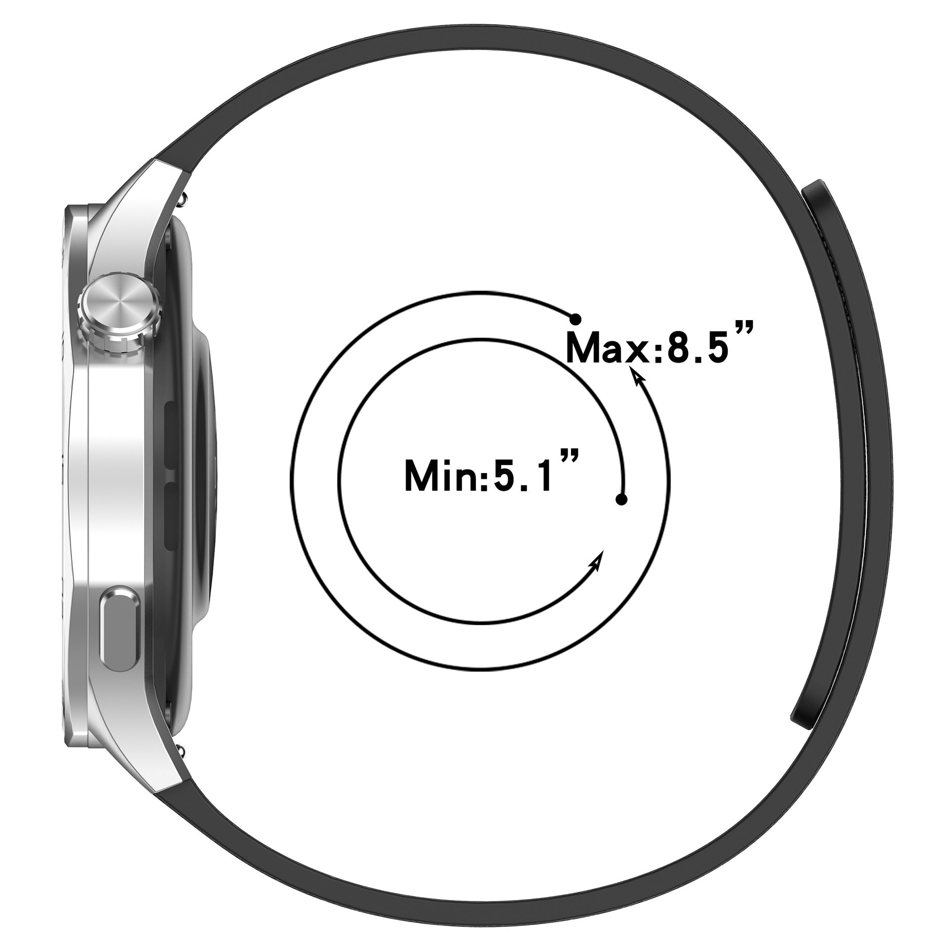 Lychee Magnetic Silicone Band For Samsung Galaxy Watch Ultra 7/7 6 4 5 Pro