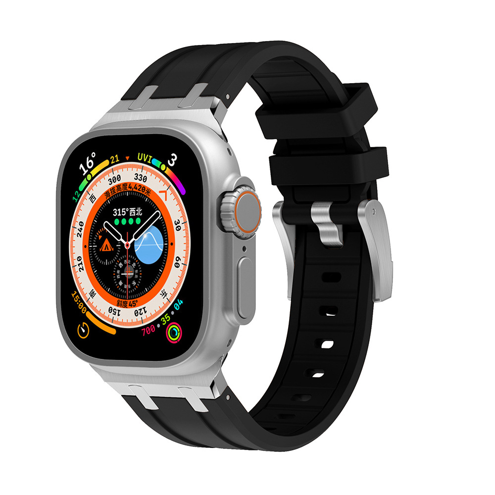 Metal Head Silicone Band For Apple Watch