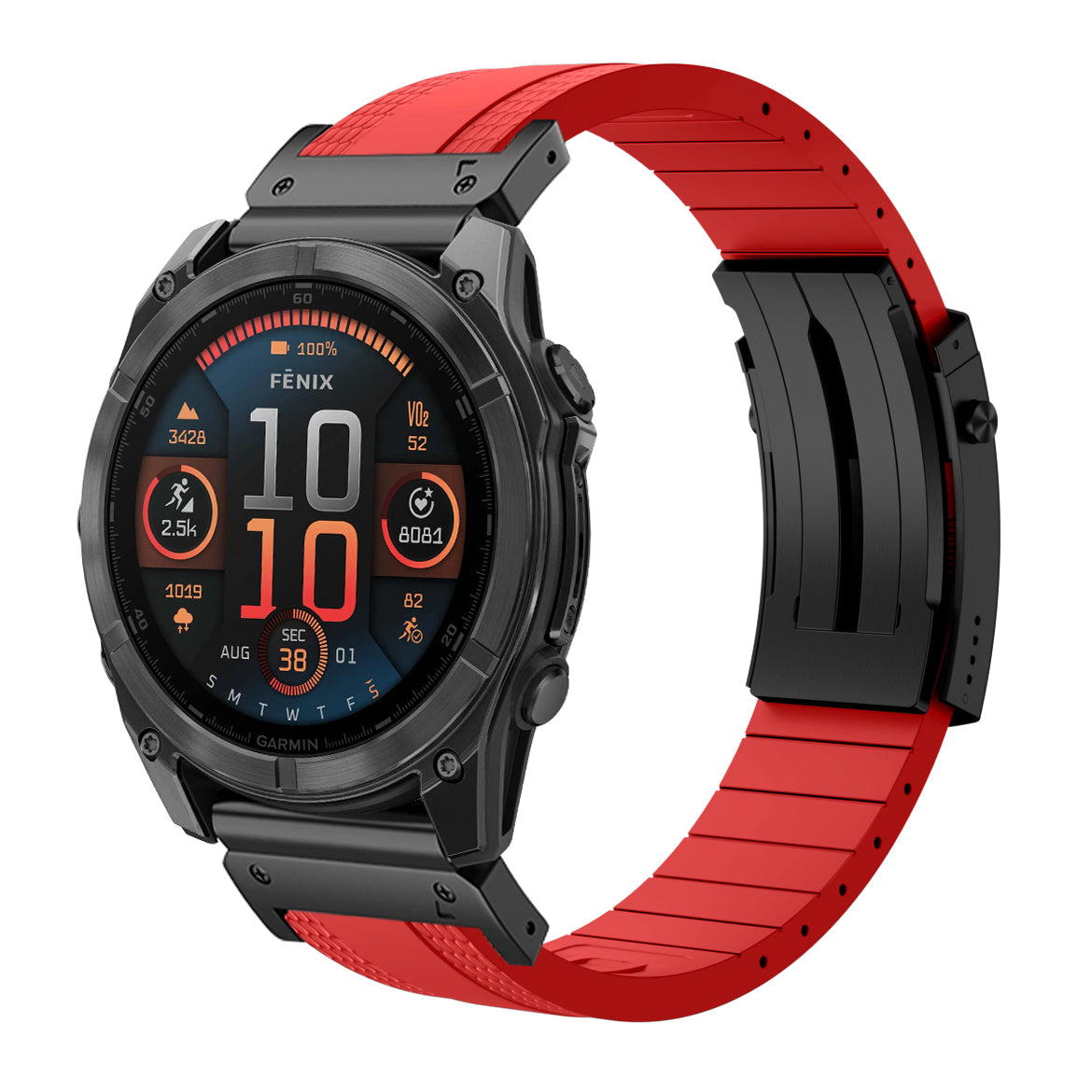 Fluororubber Luxe Band  for Garmin Fenix 8 5X 6 Pro 6X 7 7X-