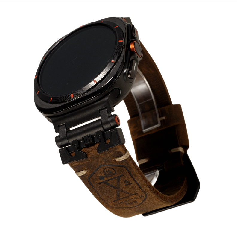 Armor Metal Leather Strap for Samsung Watch Ultra 47mm