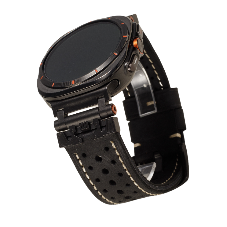 Armor Metal Leather Strap for Samsung Watch Ultra 47mm