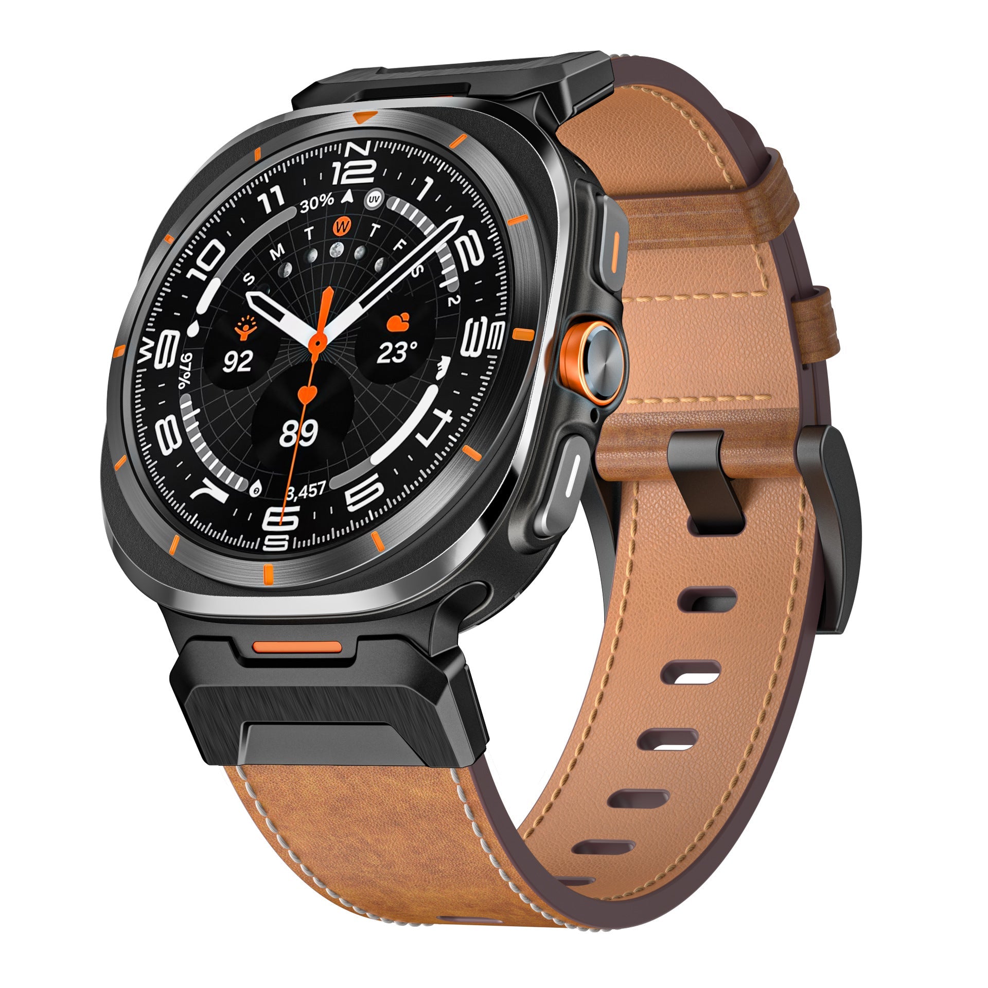Tactical Leather Band For Samsung Galaxy Watch 7 Ultra