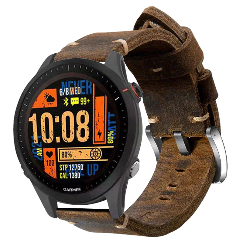 Vintage Leather Strap For Garmin Forerunner245/255s/Venu/Venu2