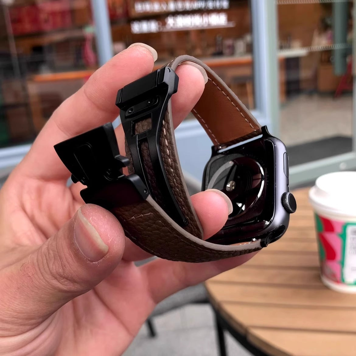 Magnetic Buckle Leather Band for Apple Watch