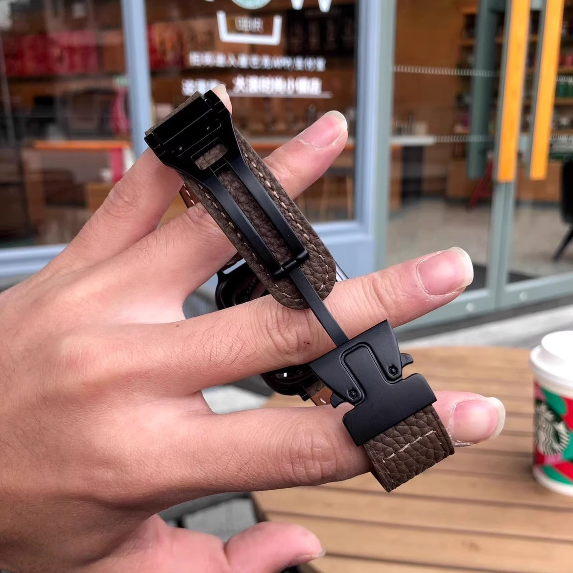 Magnetic Buckle Leather Band for Apple Watch