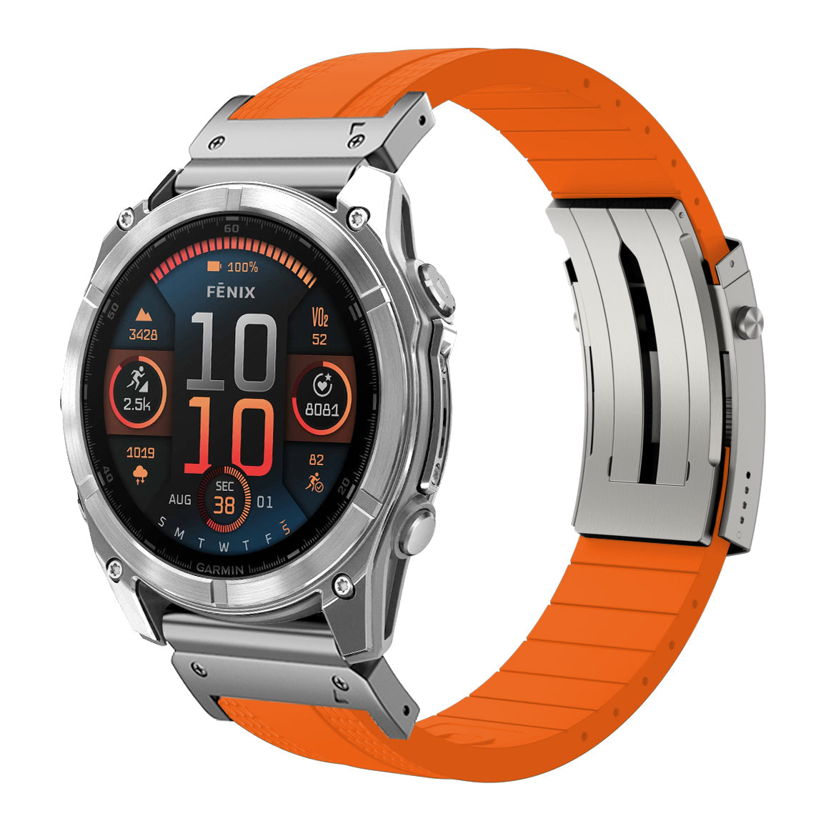 Fluororubber Luxe Band  for Garmin Fenix 8 5X 6 Pro 6X 7 7X-