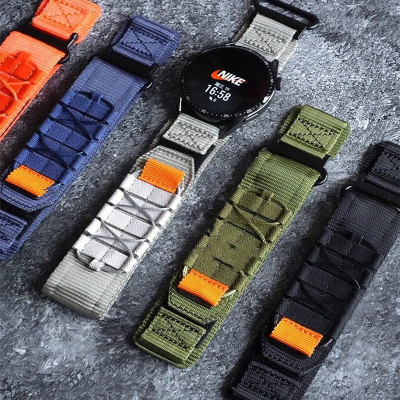 Nylon Canvas Loop Velcro Strap For Samsung Galaxy Watch Ultra/4 5 6 7 Pro