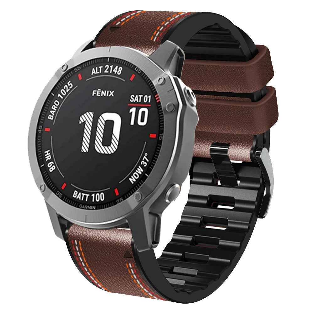 Grained Leather Strap for Garmin Watch