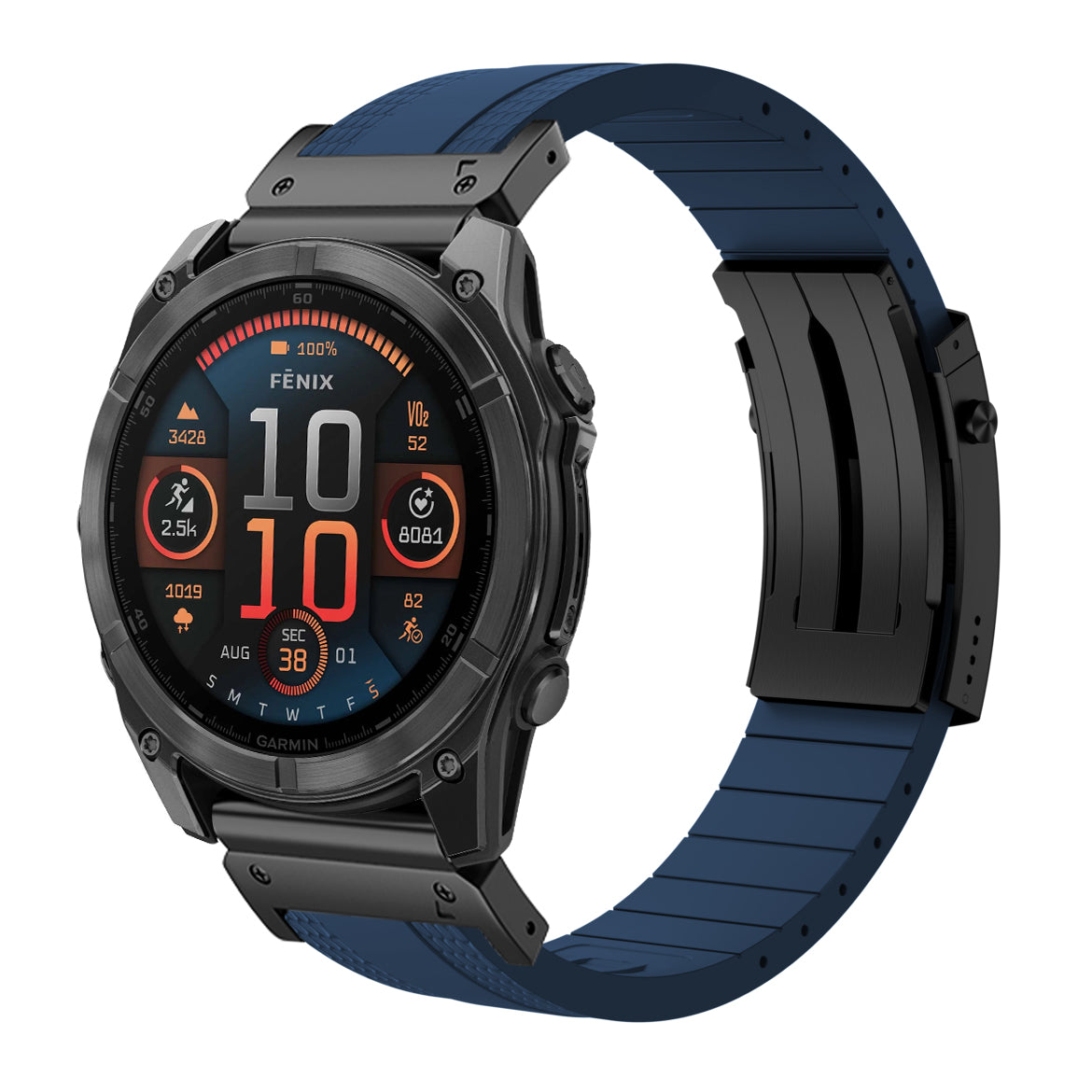 Fluororubber Luxe Band  for Garmin Fenix 8 5X 6 Pro 6X 7 7X-